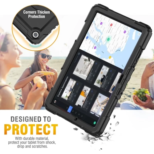 Shockproof Samsung Galaxy Tab A9 Plus / A9+ Case with Screen Protector - 11 inch Tablet Cover, Black