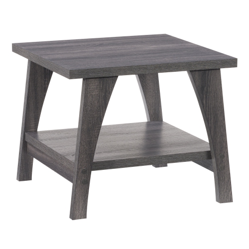 CorLiving LHW-720-E Hollywood DarkGrey Side Table with Lower Shelf