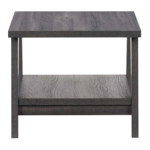 CorLiving LHW-720-E Hollywood DarkGrey Side Table with Lower Shelf