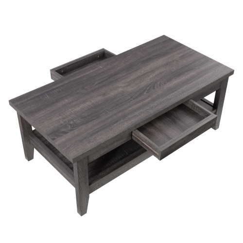 CorLiving LHW-710-C Hollywood DarkGrey Coffee Table with Drawers