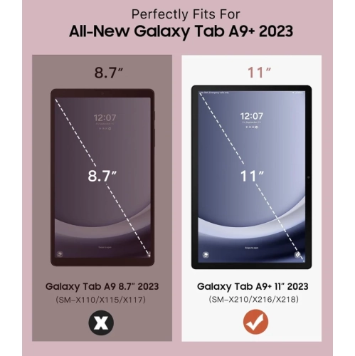 Samsung Galaxy Tab A9 Plus / A9+ 11" 2023 Case - Slim Soft TPU Translucent Frosted Back Cover, Rose Gold