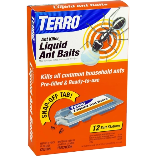 TERRO T300B Liquid Ant Killer - 12 Bait Stations for Effective Ant Control