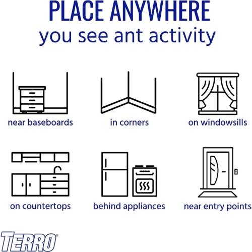 TERRO T300B Liquid Ant Killer - 12 Bait Stations for Effective Ant Control