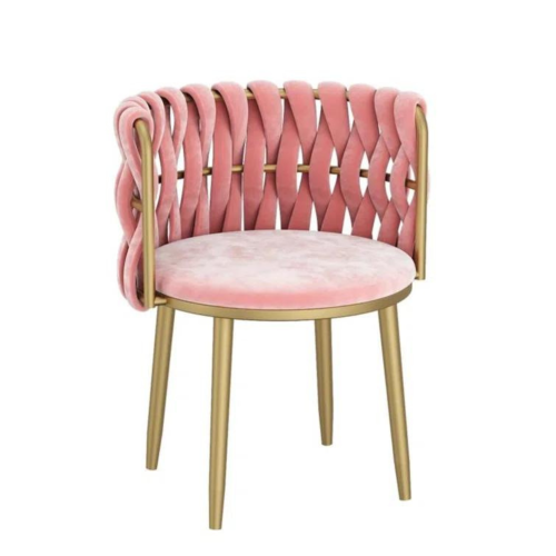 LIVINVELURIS  Modern Accent Chair With Velvet Upholstery - In Pink