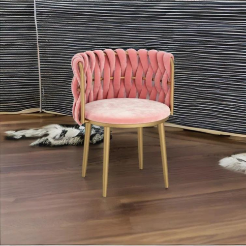 LivinVeluris Modern Accent Chair With Velvet Upholstery - Pink