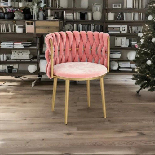 LivinVeluris Modern Accent Chair With Velvet Upholstery - Pink