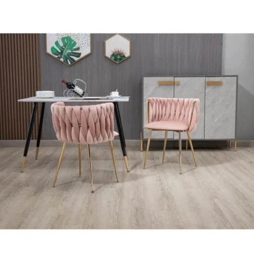 LivinVeluris Modern Accent Chair With Velvet Upholstery - Pink