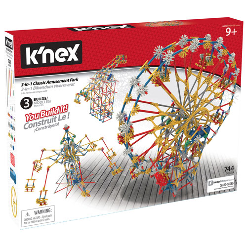 Jeu de construction classique 3-en-1 de parc d'attractions de K'NEX - 744 pièces