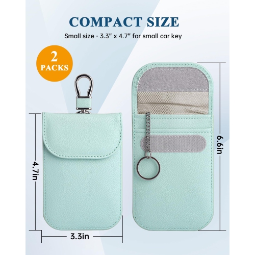 Bag for Key Fob, Faraday Key Fob Protector, Anti-Theft Pouch,Anti-Hacking Case Blocker, RFID Signal Blocking Bag for Car Key