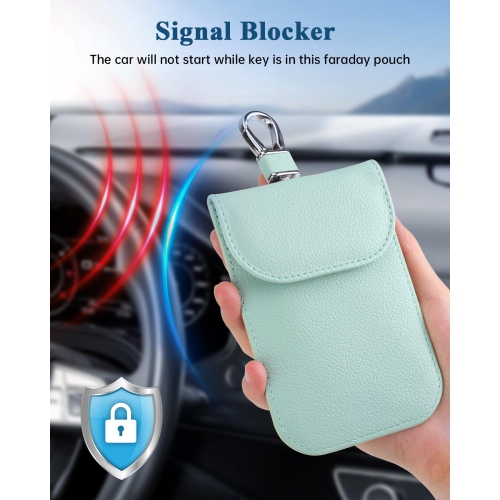 Bag for Key Fob, Faraday Key Fob Protector, Anti-Theft Pouch,Anti-Hacking Case Blocker, RFID Signal Blocking Bag for Car Key