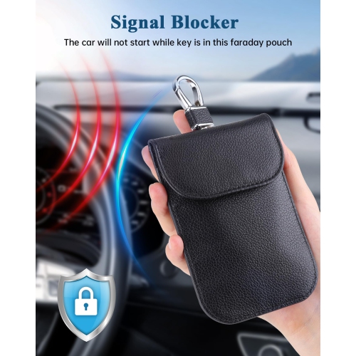 Sac pour porte-clés, protecteur pour porte-clés Faraday, pochette antivol, bloqueur de boîtier antivol, sac de blocage de signal RFID pour clé de
