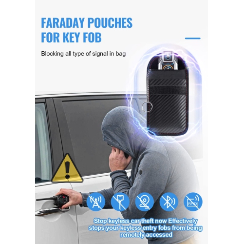 Pouch for Car Keys, Faraday Bag, Car RFID Signal Blocking Holder, Key Fob Protector, Key fob cage Block Signal Anti-Theft Fob Case