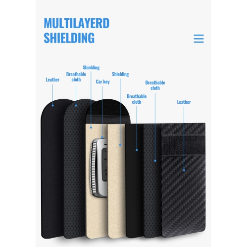 Pouch for Car Keys, Faraday Bag, Car RFID Signal Blocking Holder, Key Fob Protector, Key fob cage Block Signal Anti-Theft Fob Case