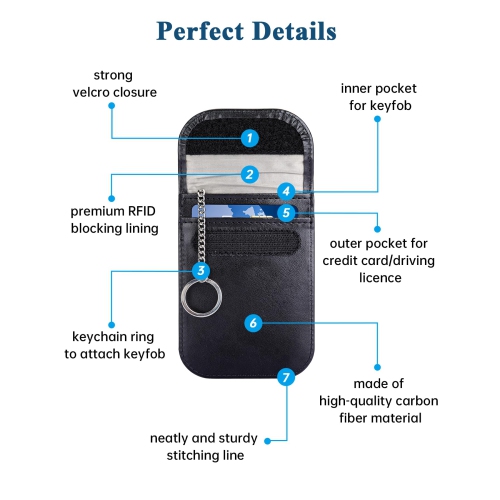 Key Fob Protector, Bags, Anti-Theft Pouch,Anti-Hacking Case Blocker, RFID Signal Blocking Bag for Car Key Black and Rose Gold 2 Pack