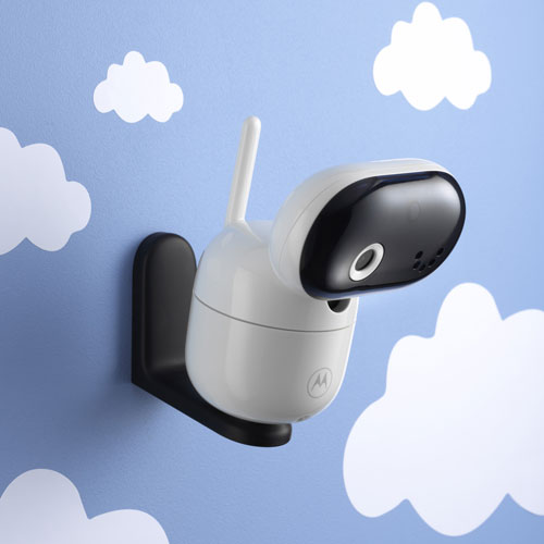 Interphone de surveillance vidéo motorisé HD 5 po de Motorola avec indicateur de niveau sonore DEL - Blanc