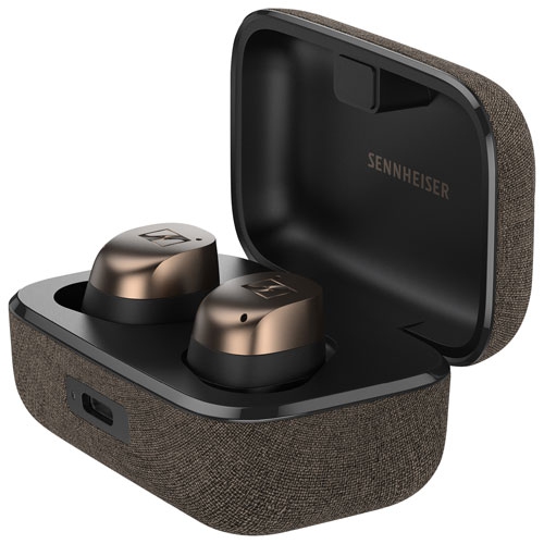 Sennheiser MOMENTUM TrueWireless 4 Smart Earbuds with Bluetooth 5.4 Crystal Clear Sound Comfortable Design 30 Hour Battery Life Adaptive ANC LE Audio Auracast Black Copper Best Buy Canada