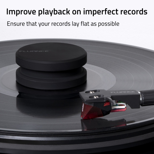 Fluance IB40 Turntable Isolation Base and Vinyl Record Weight Stabilizer with Rubberized Finish