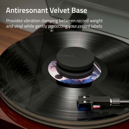 Fluance IB40 Turntable Isolation Base and Vinyl Record Weight Stabilizer with Rubberized Finish