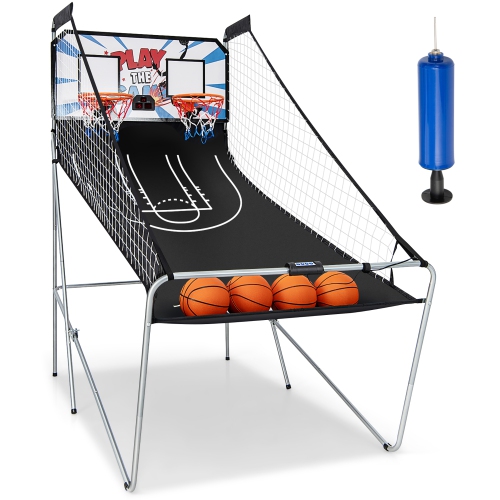 Jeu d'arcade de basketball à deux DEL Electronic Shot de Costway avec 8 modes de jeu; 4 balles pliables