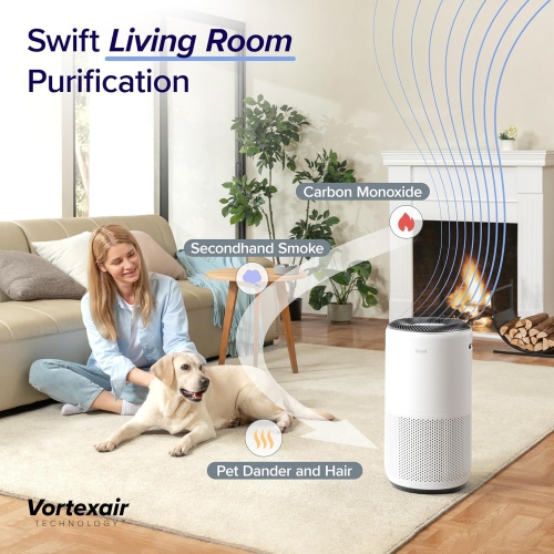 Purificateurs d'air LEVOIT grande pièce Home jusqu'à 1980 ft², Wi-Fi intelligent et mode automatique avec commande Alexa, filtre True HEPA