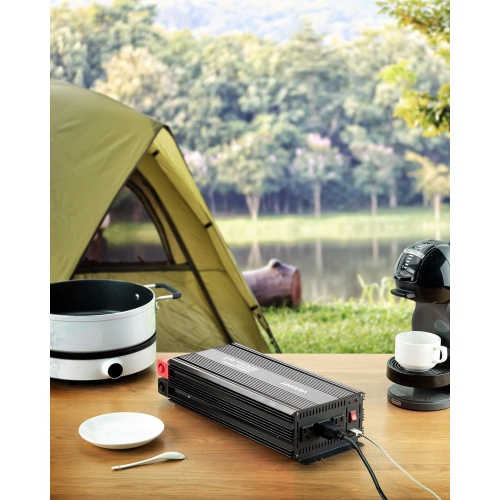 Onduleur continu-alternatif 3000 W, car Inverter DC 12 V à 120 V avec 3 prises c.a., USB 2,4 A, adaptateur de chargeur de voiture pour