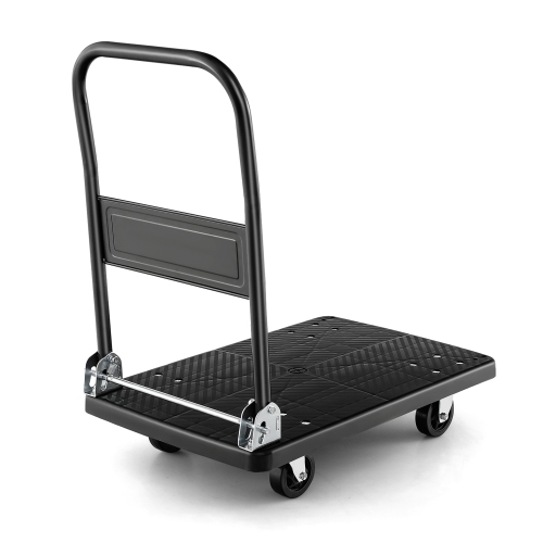Costway Folding Push Cart Dolly Platform Hand Truck with 360° Swivel Wheels 440LBS Capacity