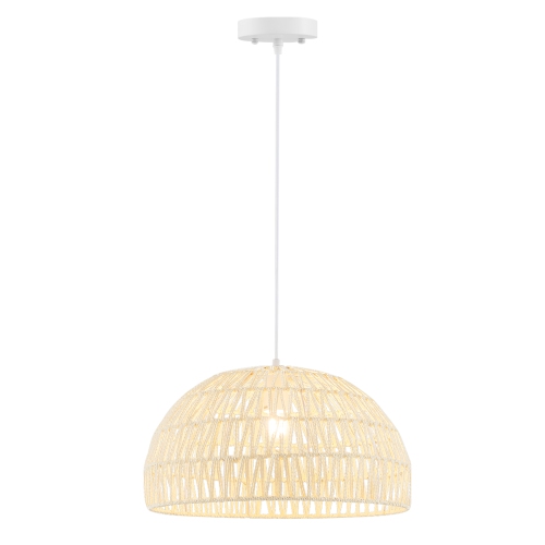 Lampe suspendue en papier de Costway avec corde de suspension réglable offerte pour les ampoules E26