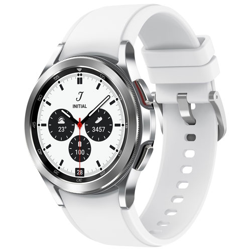 Remis à neuf - montre intelligente 42&nbsp;mm classique Galaxy Watch4 de Samsung avec moniteur de fréquence cardiaque - Argenté