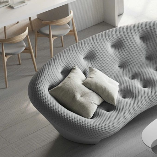 LivinVeluris Modern Shell Sofa - Moon Gray