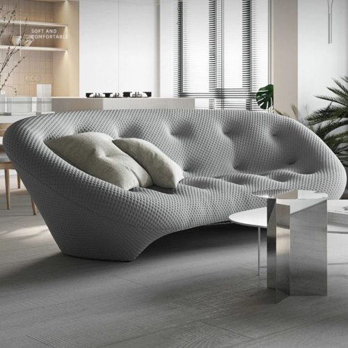 LivinVeluris Modern Shell Sofa - Moon Gray