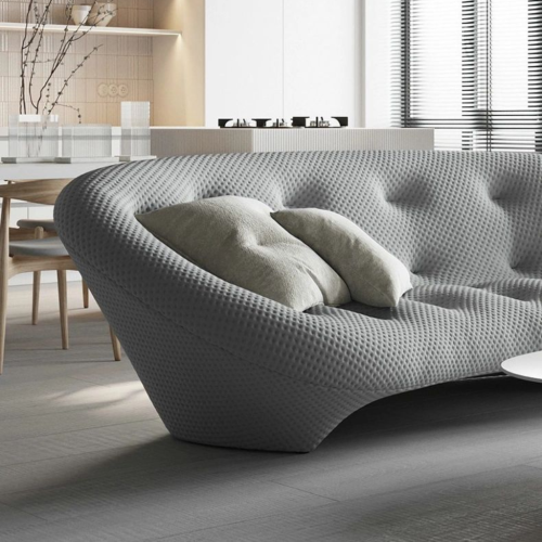 LivinVeluris Modern Shell Sofa - Moon Gray