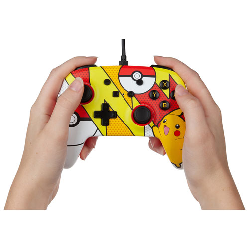 Manette avec fil améliorée de PowerA pour Switch - Pikachu
