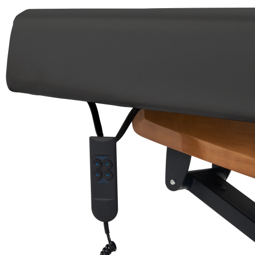 Master massage – Table beauté/base chêne/dessus crème/revêtement noir interchangeable Atlas Liftback électrique à hauteur réglable