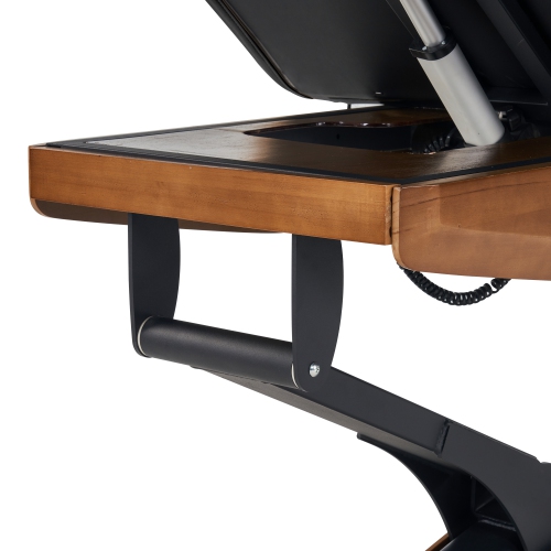 Master massage – Table beauté/base chêne/dessus crème/revêtement noir interchangeable Atlas Liftback électrique à hauteur réglable