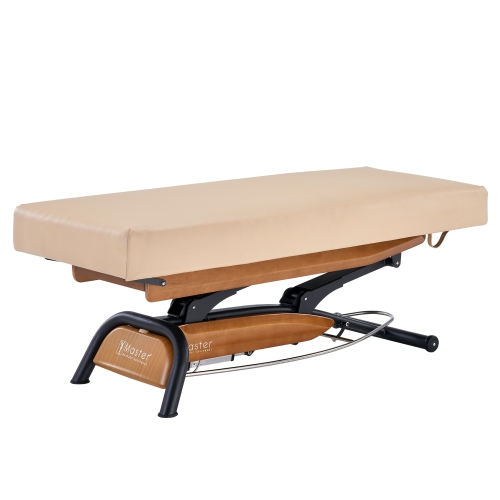 Table beauté/lit spa plat/hauteur réglable Atlas de Master massage - dessus crème/base chêne