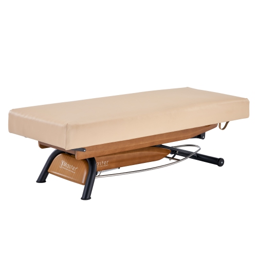 Table beauté/lit spa plat/hauteur réglable Atlas de Master massage - dessus crème/base chêne