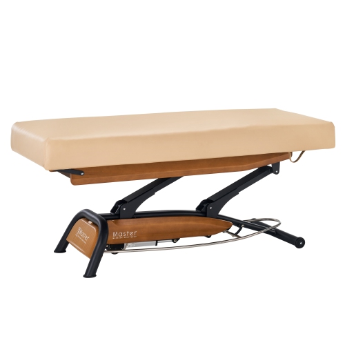 Table beauté/lit spa plat/hauteur réglable Atlas de Master massage - dessus crème/base chêne