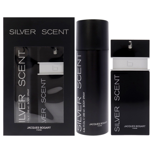 JACQUES BOGART  Scent By for Men - 2 PC Gift Set 3.33OZ Edt Spray, 6.66OZ Body Spray In Silver