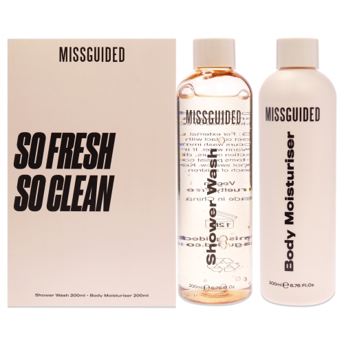 So Fresh So Clean Set by Missguided for Women - 2 Pc 6.76oz Shawer Wash, 6.76oz Body Moisturizer