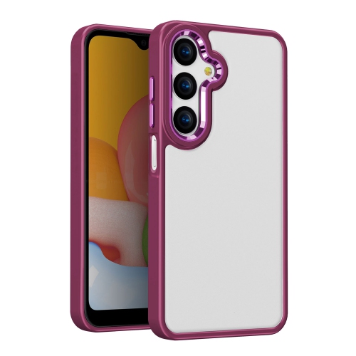 XCRS Matt Hybrid Case Clear with Metallic Style Button Hard Cover for Samsung Galaxy A35 5G