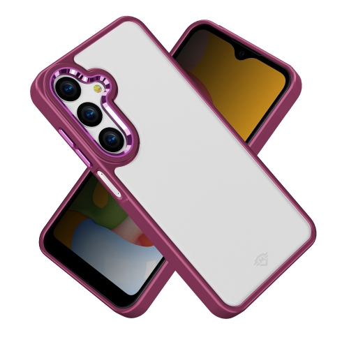 XCRS Matt Hybrid Case Clear with Metallic Style Button Hard Cover for Samsung Galaxy A35 5G