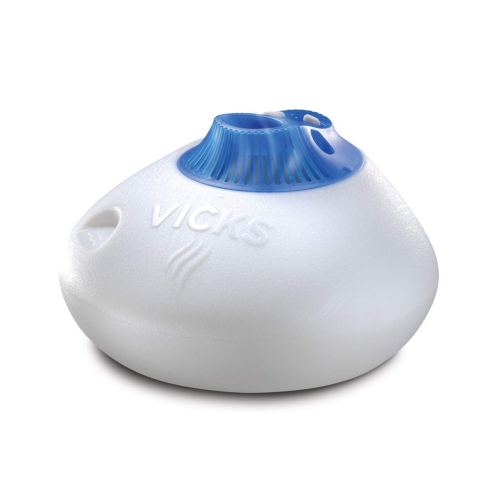 Vicks Pure Steam Warm Mist Air Humidifier with Night-Light - White/Blue, 5.68-L