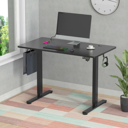 All-in-One Electric Standing Desk, Ergonomic Adjustable Sit Standing Desk Computer Desk with 43 x 24 inch Table Top(Whole-Piece Desktop, 154lbs