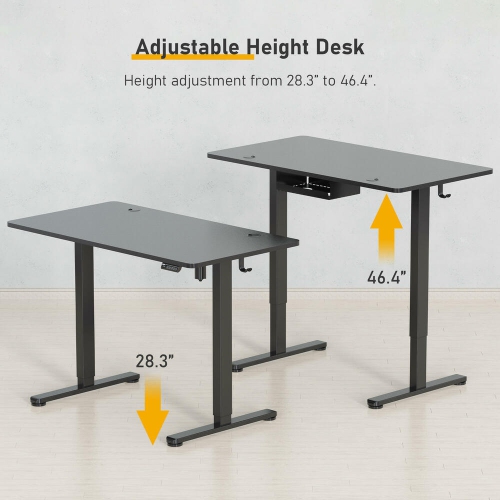 All-in-One Electric Standing Desk, Ergonomic Adjustable Sit Standing Desk Computer Desk with 43 x 24 inch Table Top(Whole-Piece Desktop, 154lbs