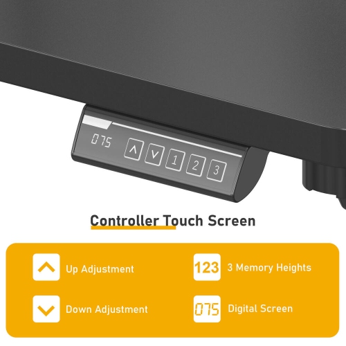 All-in-One Electric Standing Desk, Ergonomic Adjustable Sit Standing Desk Computer Desk with 43 x 24 inch Table Top(Whole-Piece Desktop, 154lbs