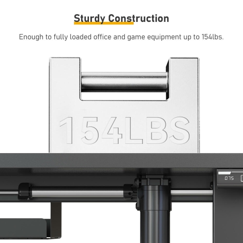 All-in-One Electric Standing Desk, Ergonomic Adjustable Sit Standing Desk Computer Desk with 43 x 24 inch Table Top(Whole-Piece Desktop, 154lbs
