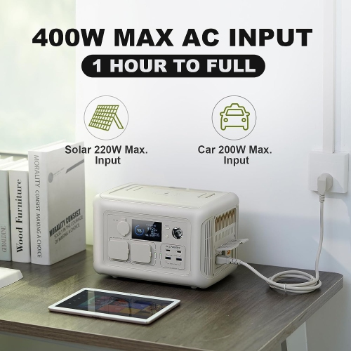 ALLPOWERS R600 BEIGE Portable Power Station With SP027 Solar Panel included