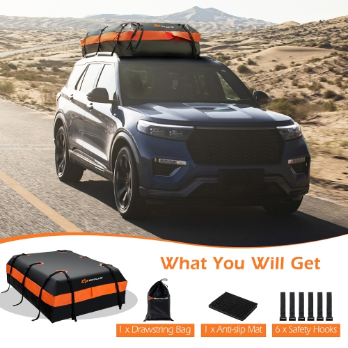 Goplus 21 Cubic Feet Car Roof Bag Rooftop Cargo Carrier Waterproof Soft Top Luggage Bag