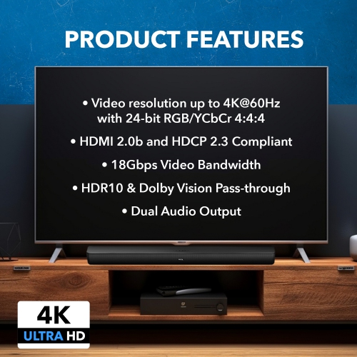 OREI 4K HDMI Audio Extractor ARC/EARC - Auto EDID Management
