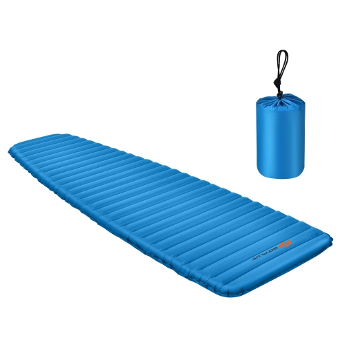 Goplus 3 Inch Inflatable Camping Sleeping Pad Waterproof & Comfortable Sleeping Mat Blue/Green